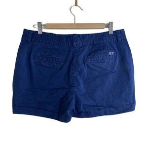 Vineyard Vines 8 Womens Navy Blue Shorts Classic Chino Whale Logo